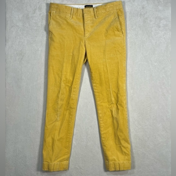 Women’s Ralph Lauren Rugby Size 6 Yellow Corduroy Classic Trad Ivy Pants Trouser - Picture 1 of 9